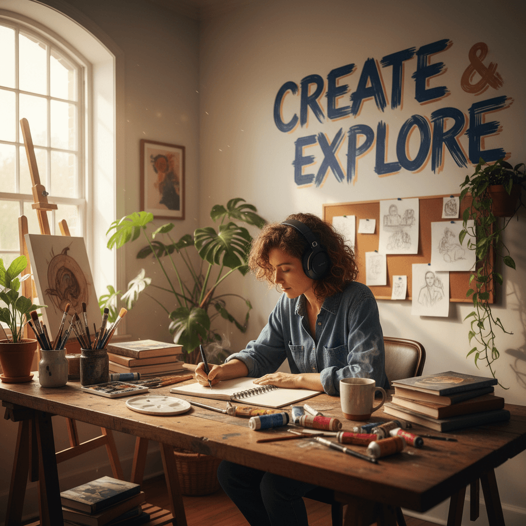 Compositor escuchando y tomando notas en libreta